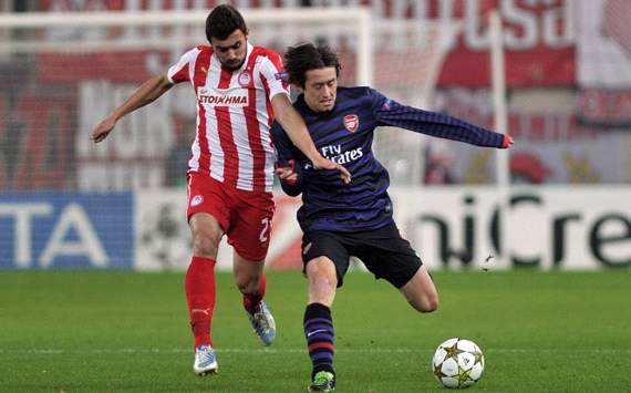 UEFA Champions league, Olympiakos v Arsenal, Giannis Maniatis, Tomas Rosicky
