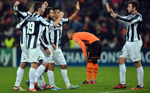 Juventus celebrating vs Shakhtar