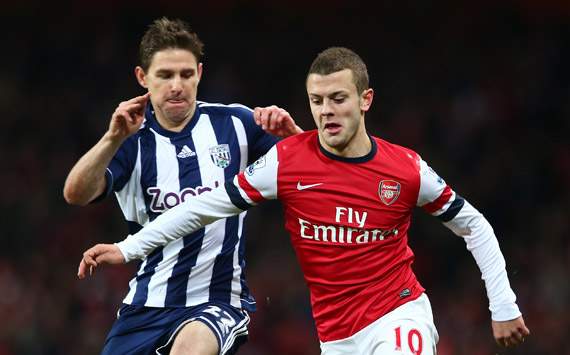 EPL - Arsenal v West Bromwich Albion, Jack Wilshere and Zoltan Gera