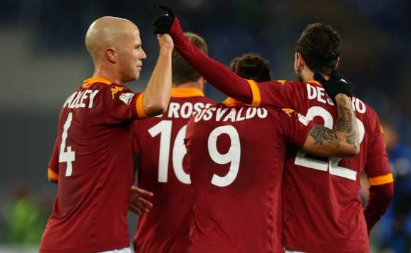 Roma celebrating (Coppa Italia)