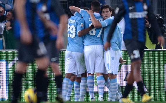 Lazio celebrating vs Inter