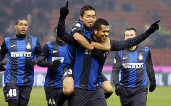 Inter players celebrating - Inter-Verona