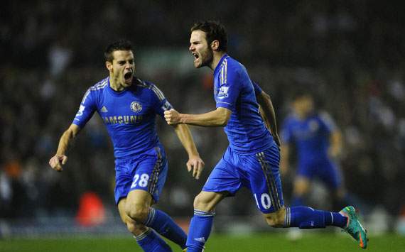Capital One Cup - Leeds United v Chelsea, Juan Mata and Cesar Azpilicueta