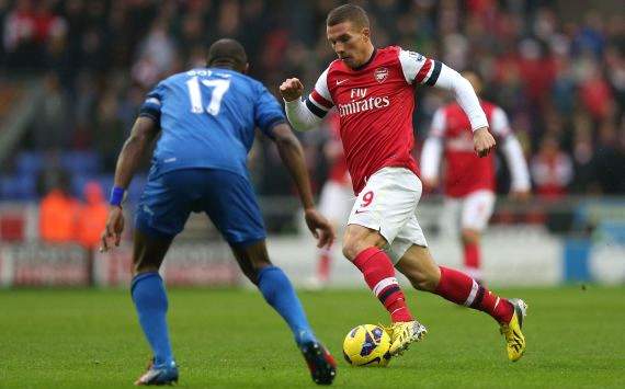 Lukas Podolski, Wigan vs Arsenal
