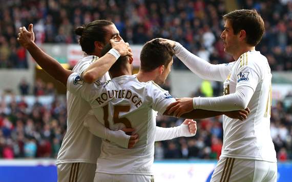 EPL - Swansea City v Aston Villa, Wayne Routledge