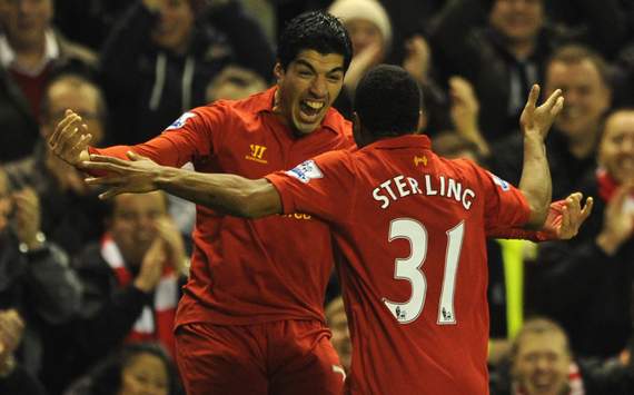 EPL - Liverpool v Sunderland, Luis Suarez and Raheem Sterling