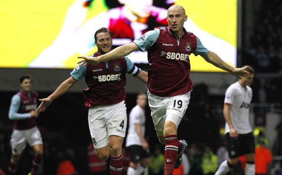 FA Cup - West Ham United and Manchester United, James Collins and Kevin Nolan