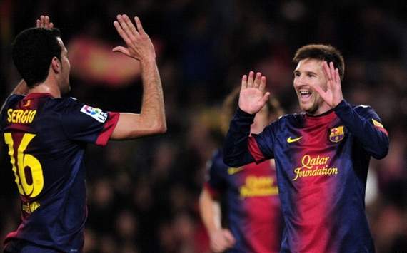 Sergio Busquets, Lionel Messi - Barcelona - Espanyol