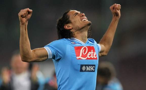 Edinson Cavani in Napoli-Roma (Serie A)