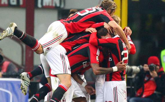 Milan celebrating