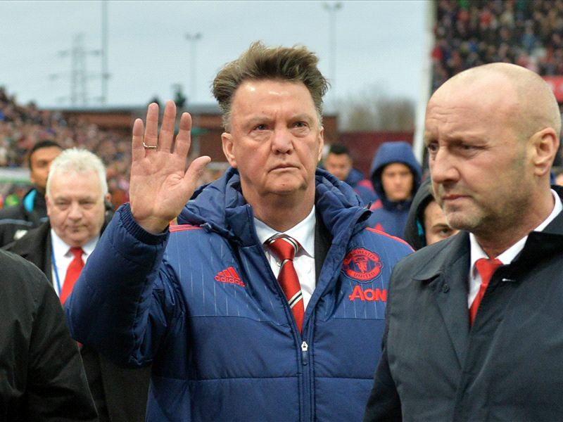 Goodbye from Van Gaal? Man Utd manager waves to traveling fans
