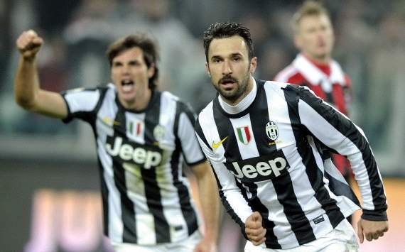 Mirko Vucinic celebrate his goal in Juventus-Ac Milan