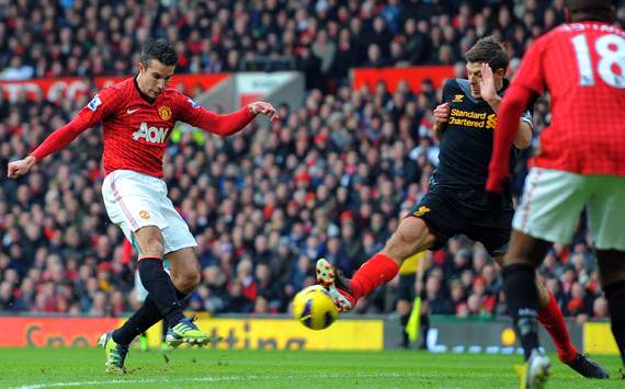 EPL:Steven Gerrard - Robin van Persie , Manchester United v Liverpool