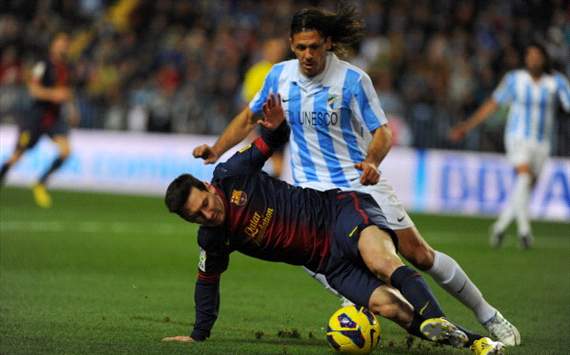 Lionel Messi, Martin Demichelis - Málaga v FC Barcelona