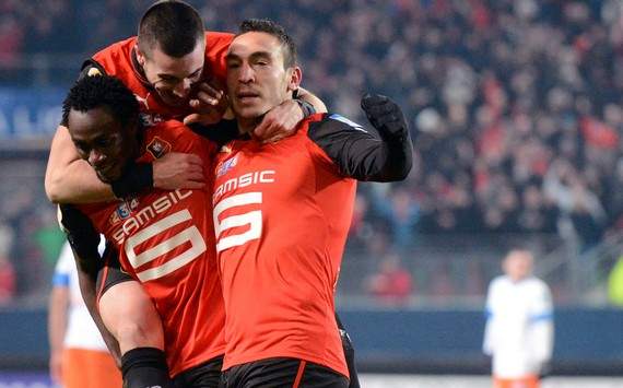 Coupe de la Ligue : Romain Alessandrini & Jonathan Pitroipa & Mevlut Erding (Rennes vs Montpellier)