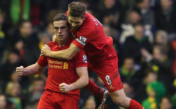 EPL; Steven Gerrard; Jordan Henderson; Liverpool Vs Norwich City