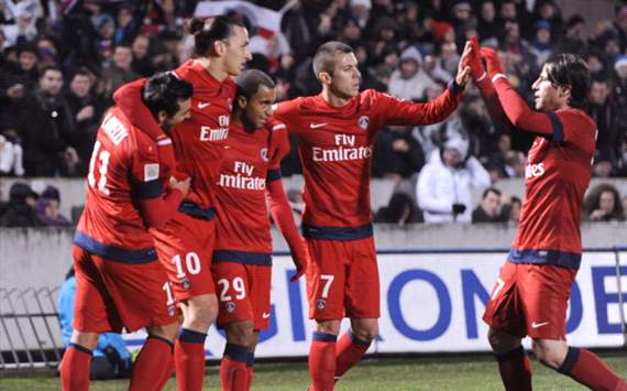 PSG players celebrating