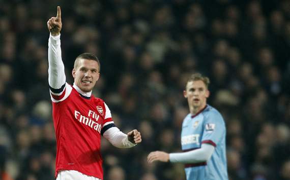 EPL - Arsenal vs West Ham, Lukas Podolski