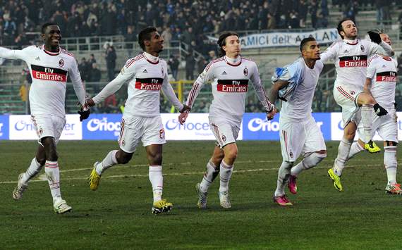 Milan celebrating