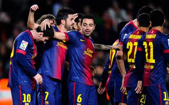 FC Barcelona celebrating