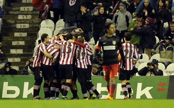 Athletic Bilbao celebrating against Atletico Madrid