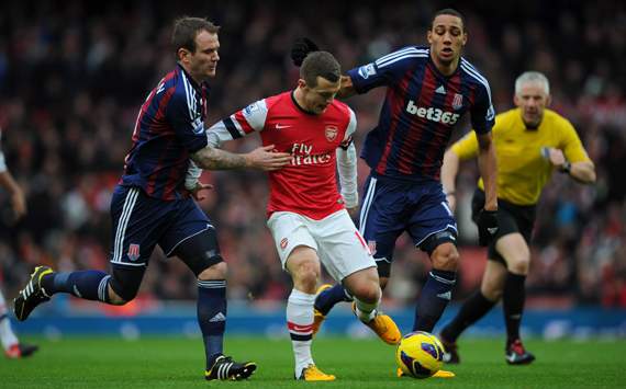 EPL - Arsenal v Stoke City, Andy Wilkinson,Steven N'Zonzi & Jack Wilshere