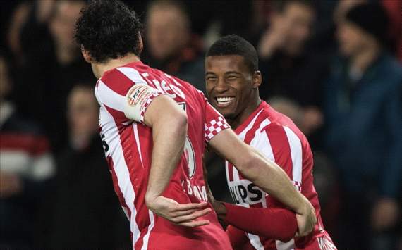 Mark van Bommel en Georginio Wijnaldum, PSV - ADO Den Haag