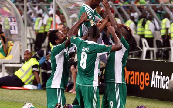 Nigeria players rejoice against Mali