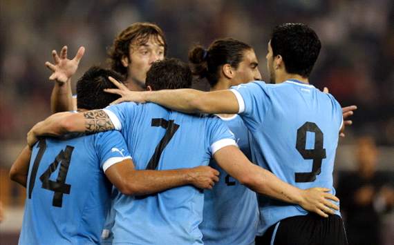 festejo Uruguay vs España