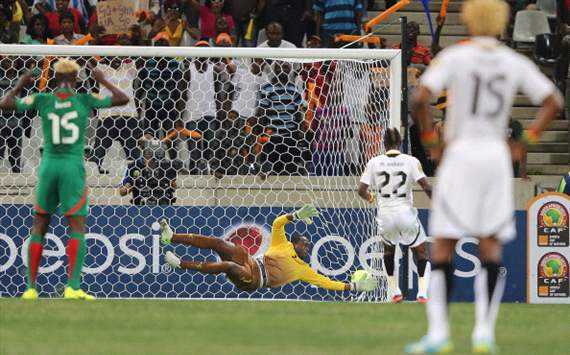 Mubarak Wakaso scores from the spot for Ghana against Burkina Faso - 2013 Afcon
