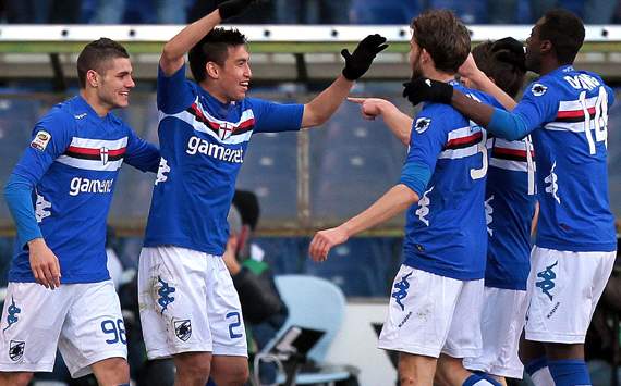 Sampdoria celebrating