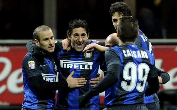 Inter players celebrating - Inter-Chievo