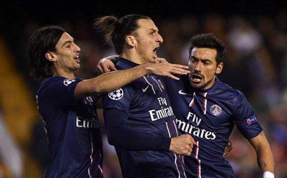 Javier Pastore, Ezequiel Lavezzi, Zlatan Ibrahimovic - UCL - Valencia CF - PSG