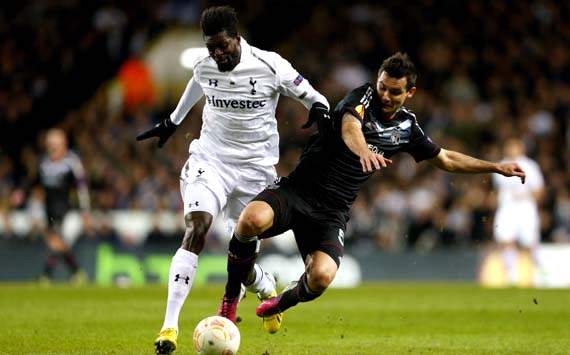UEFA Europa League - Tottenham Hotspur FC v Olympique Lyonnais, Emmanuel Adebayour, Dejan Lovren