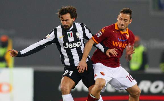 Pirlo e Totti in Roma-Juventus (Serie A)