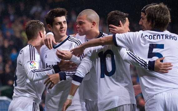 Real Madrid celebrates against Rayo Vallecano