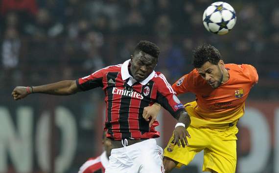 Muntari e Dani Alves, Milan-Barcellona