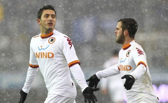 Pjanic e Marquinho in Atalanta-Roma (Serie A)