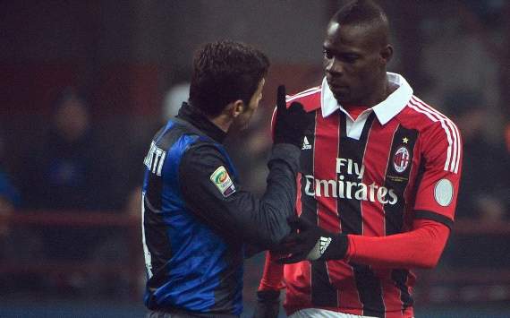 Javier Zanetti and Mario Balotelli - Inter-Ac Milan