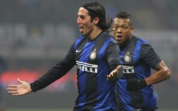 Ezequiel Schelotto and Fredy Guarin - Inter
