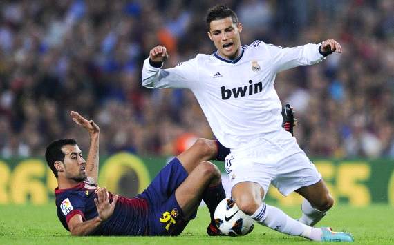 Sergio Busquets, Cristiano Ronaldo - Barcelona-Real Madrid