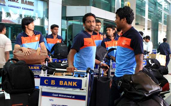The Indian Team upon their arrival in Yangon:AFC Challenge Cup