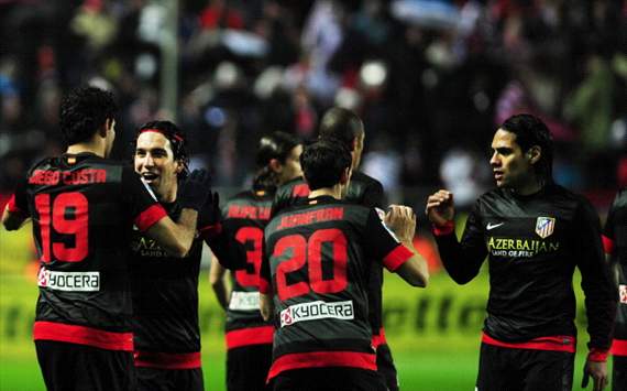 Atlético de Madrid celebra ante Sevilla, por Copa del Rey