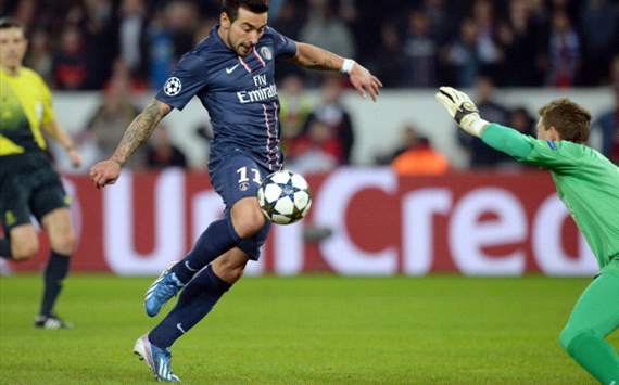 Paris SG v Valencia ( Ezequiel Lavezzi scores ) Champions League