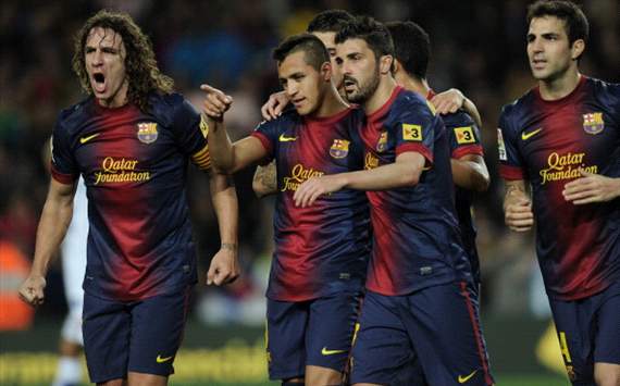 Barcelona celebra ante el Deportivo