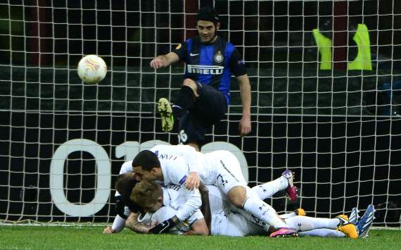 Europa League, Inter-Tottenham - Tottenham players celebrating