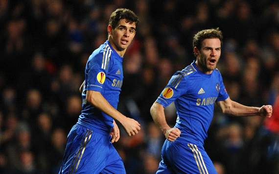 EFA Europa League Round : Juan Mata - Oscar Chelsea v FC Steaua Bucuresti