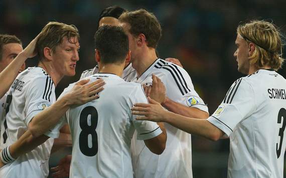 Kazakhstan v Germany: Bastian Schweinsteiger, Mesut Özil & Marcel Schmelzer
