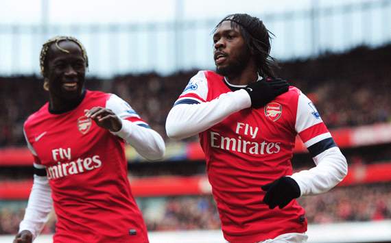 EPL - Arsenal v Reading, Gervinho, Bacary Sagna