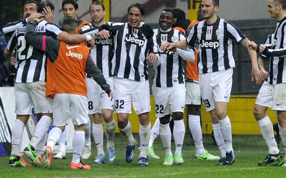 Juventus celebrating vs Inter